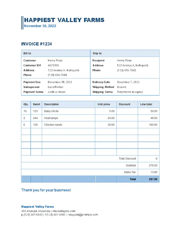 Business Sales Invoice Template in Word Doc: A Professional Invoice for Your Sales Transactions